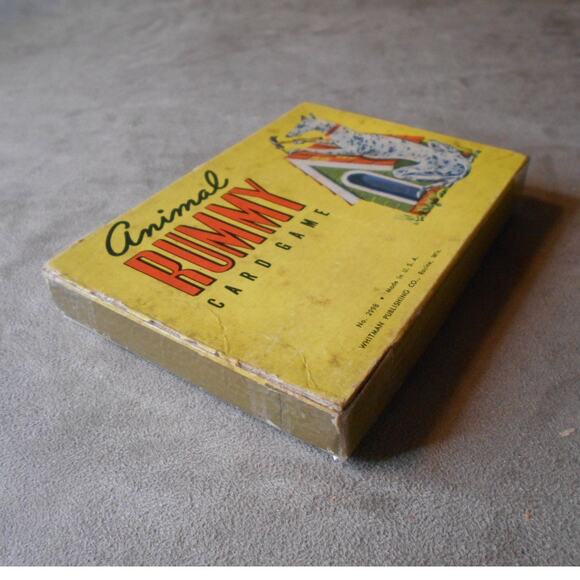 Whitman Animal Rummy Card Game 2998 Complete Original Box 1950s Vintage - Picture 6 of 8